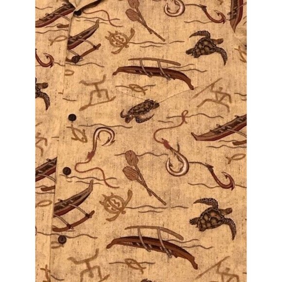 Vintage CT Hawaii Fashions Sea Turtle Short Sleeve Hawaiian Camp Shirt XL - Picture 2 of 3